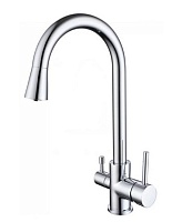 Aquatek Смеситель для кухни AQ1085CR с краном для питьевой воды, хром